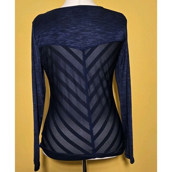 RBX Performance Shirt Womens Medium Blue Long Sleeve Workout Athletic Mesh Back - Picture 1 of 8